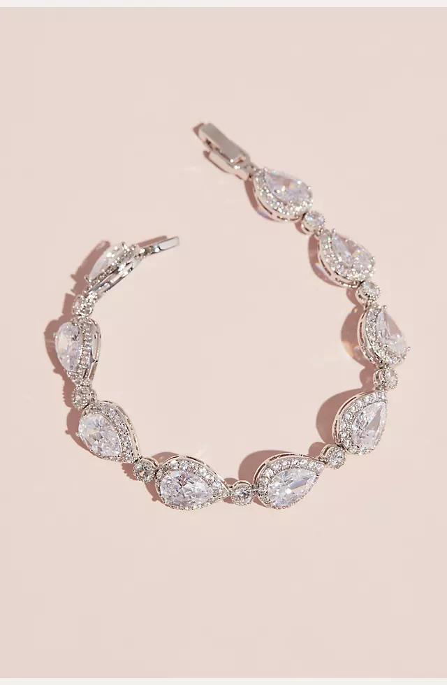 Teardrop Crystal Pave Outlined Bracelet Image