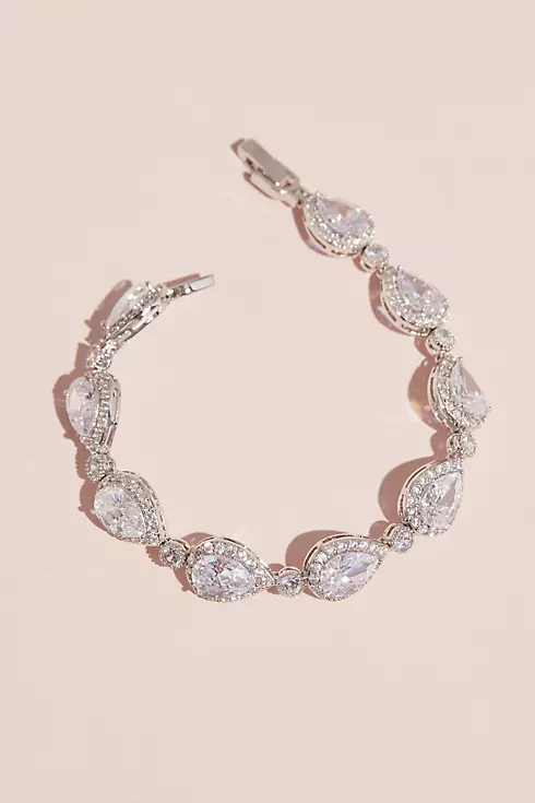 Teardrop Crystal Pave Outlined Bracelet Image 1