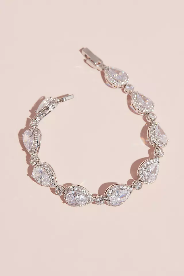 Teardrop Crystal Pave Outlined Bracelet Image 1