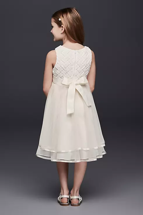 Lattice Bodice Dress with Tiered Tulle Skirt Image 2