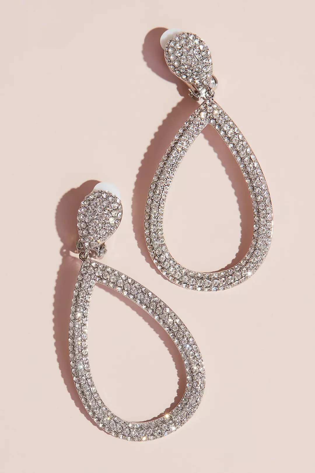 Clip-On Swarovski Open Pear-Shaped Drop Earrings Image