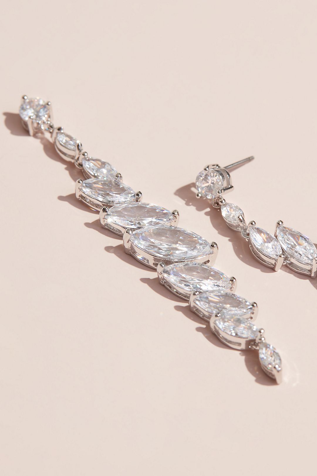 Angled Marquise-Cut Cubic Zirconia Crystal Earring Image 3