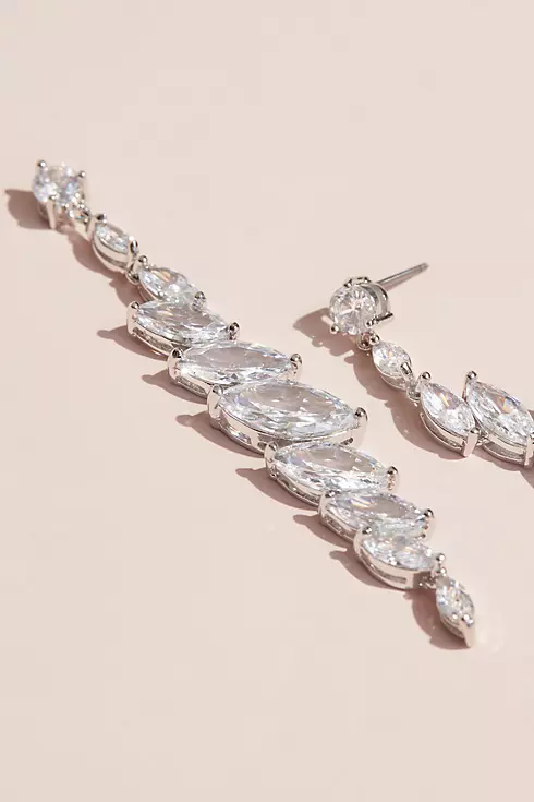 Angled Marquise-Cut Cubic Zirconia Crystal Earring Image 2