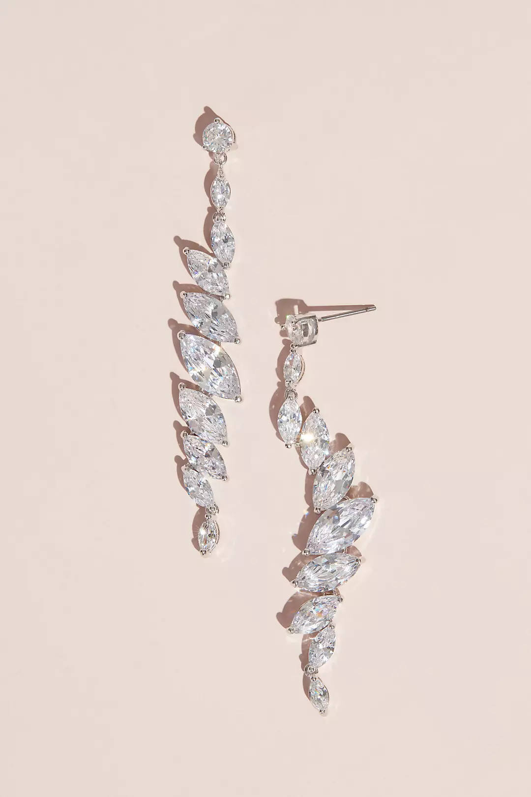 Angled Marquise-Cut Cubic Zirconia Crystal Earring Image