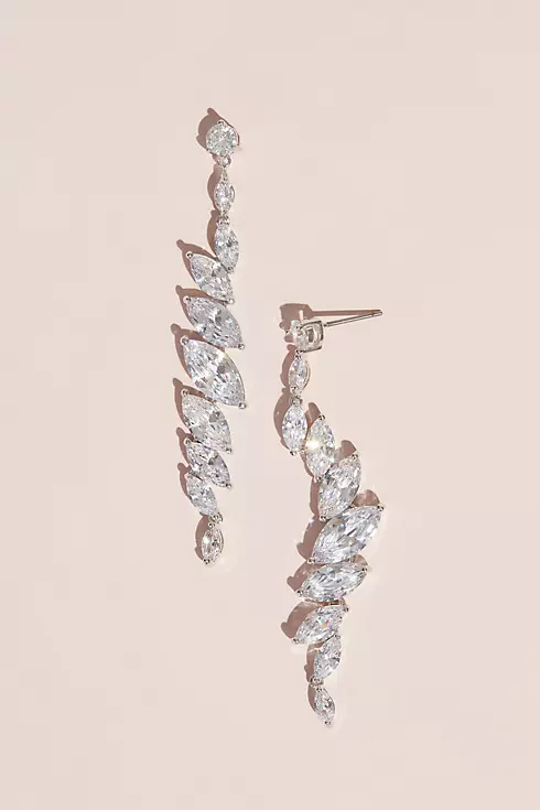 Angled Marquise-Cut Cubic Zirconia Crystal Earring Image 1