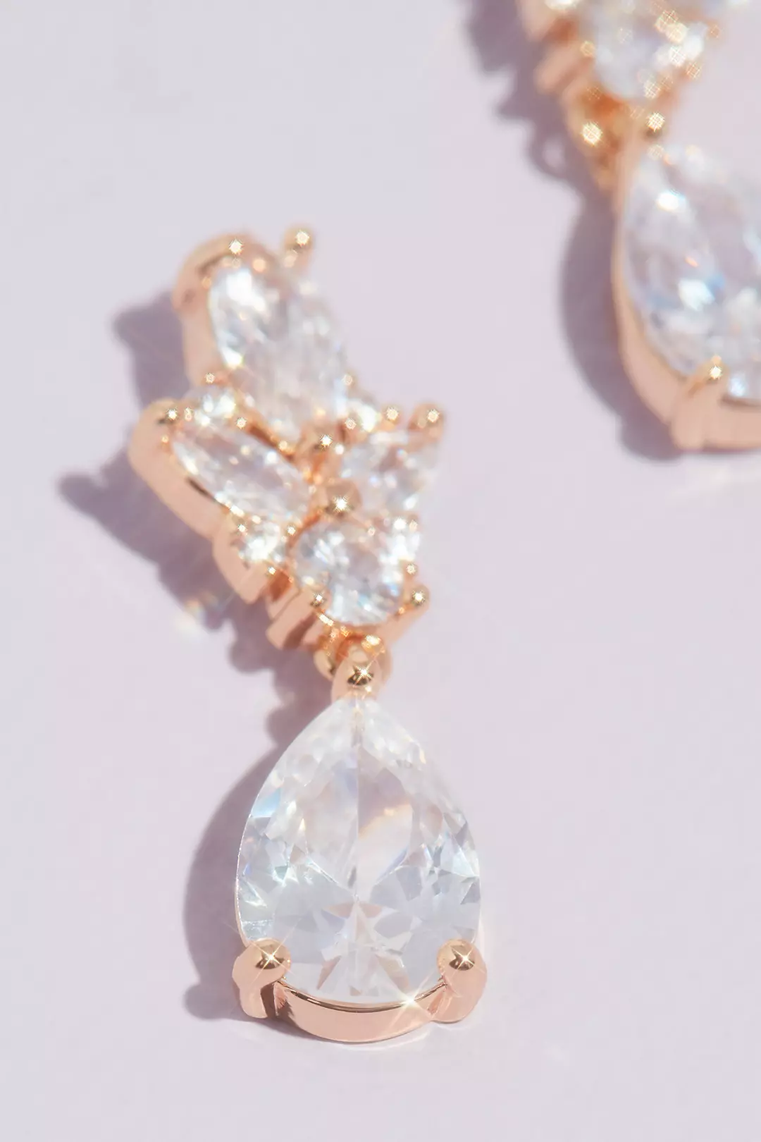 Marquise and Pear Cut Crystal Drop Earrings Image 2