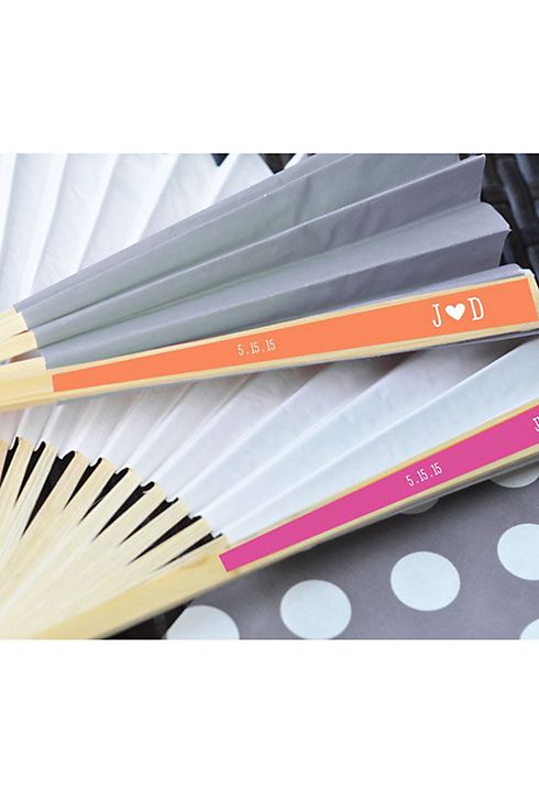 Personalized Colored Paper Fans Image 3