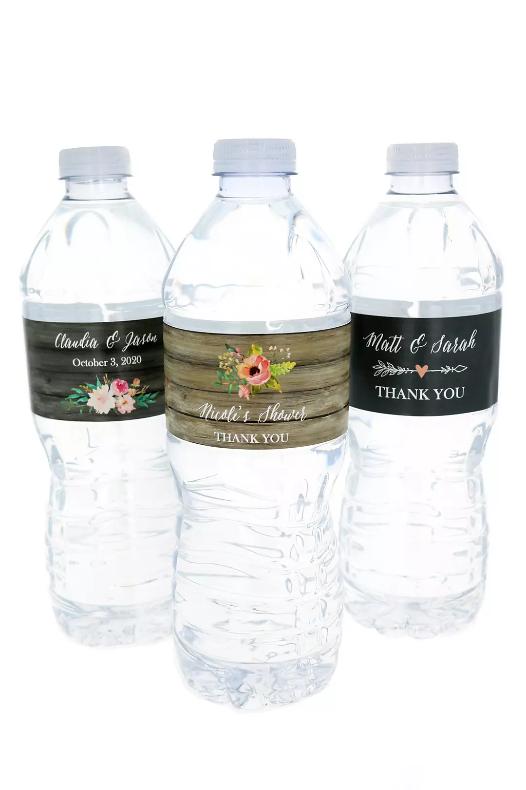 Personalized Floral Garden Water Bottle Labels Image