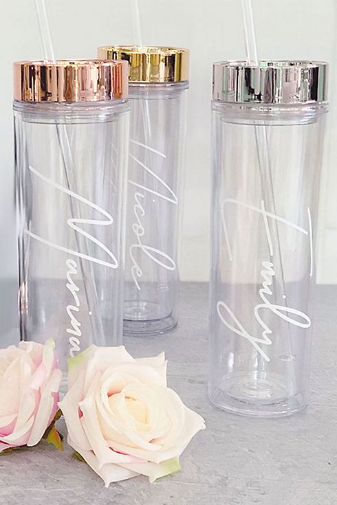 Personalized Script Tumbler with Straw Image