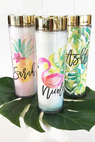 Personalized Tropical Beach Tumbler Image