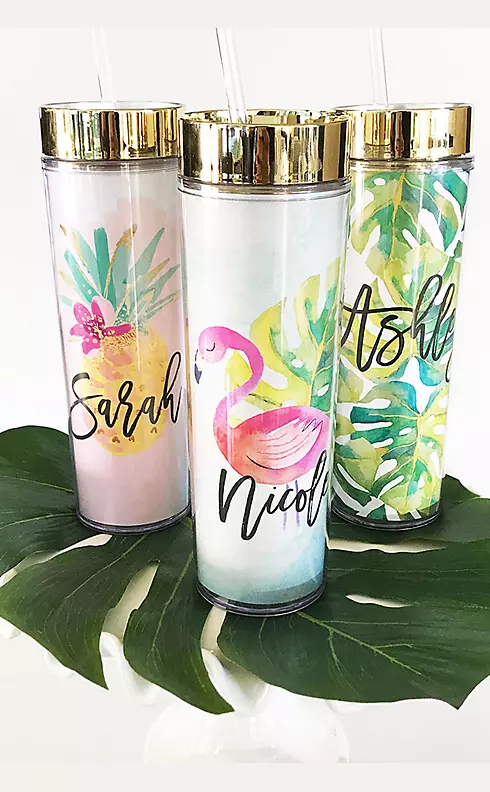Personalized Tropical Beach Tumbler Image 1