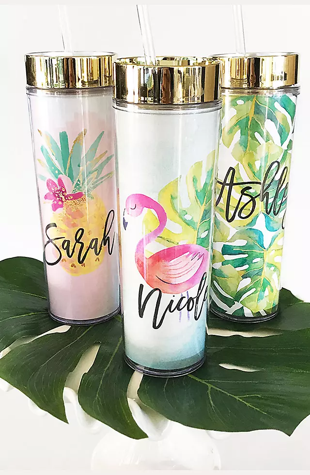 Personalized Tropical Beach Tumbler Image