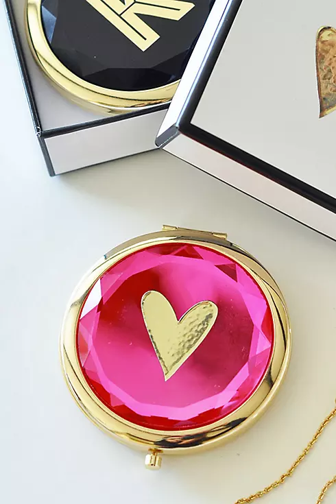 Personalized Gold Monogram Compact Mirror Image 3