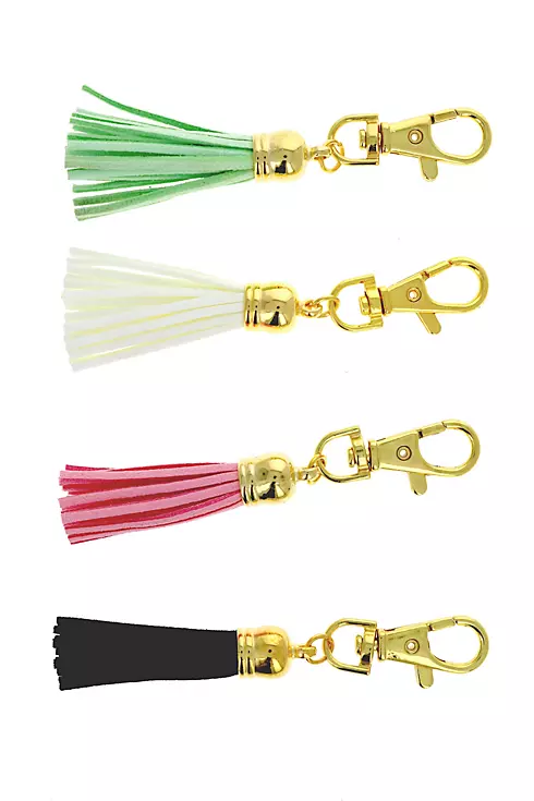 Personalized Gold Monogram Keychain with Tassel Image 3