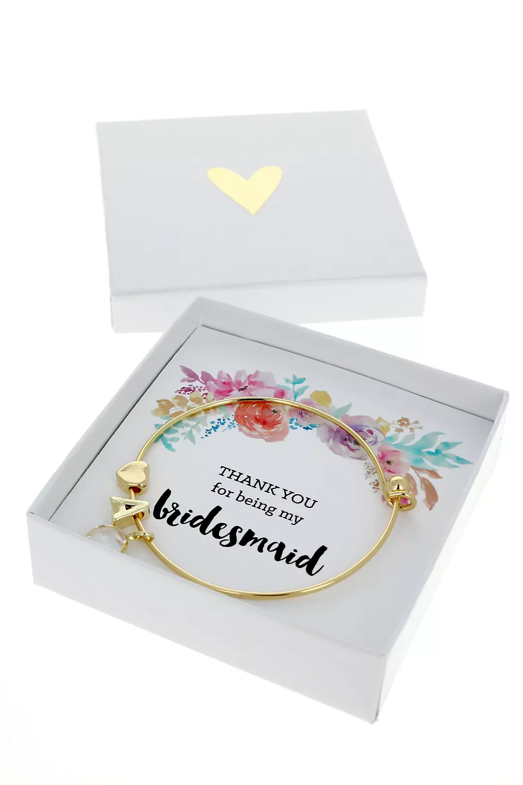 Personalized Gold Floral Bridal Party Bracelets Image