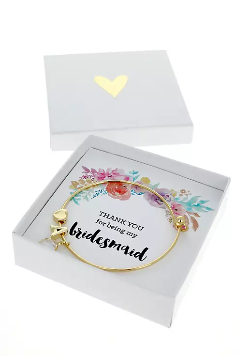 Personalized Gold Floral Bridal Party Bracelets Image 1