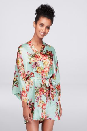 silk floral robe