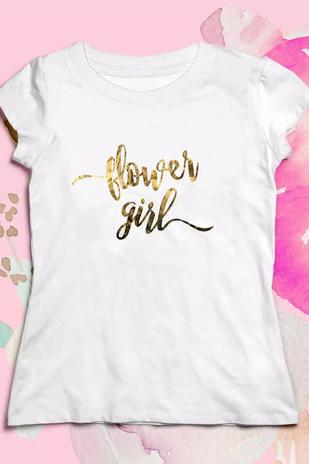 Gold Script Flower Girl Tee Image