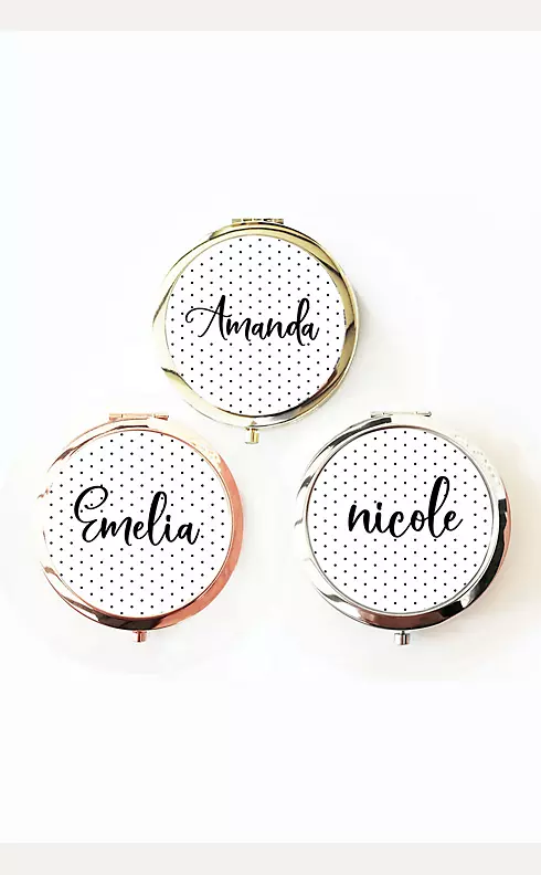 Personalized Polka Dot Compact Mirror Image 1
