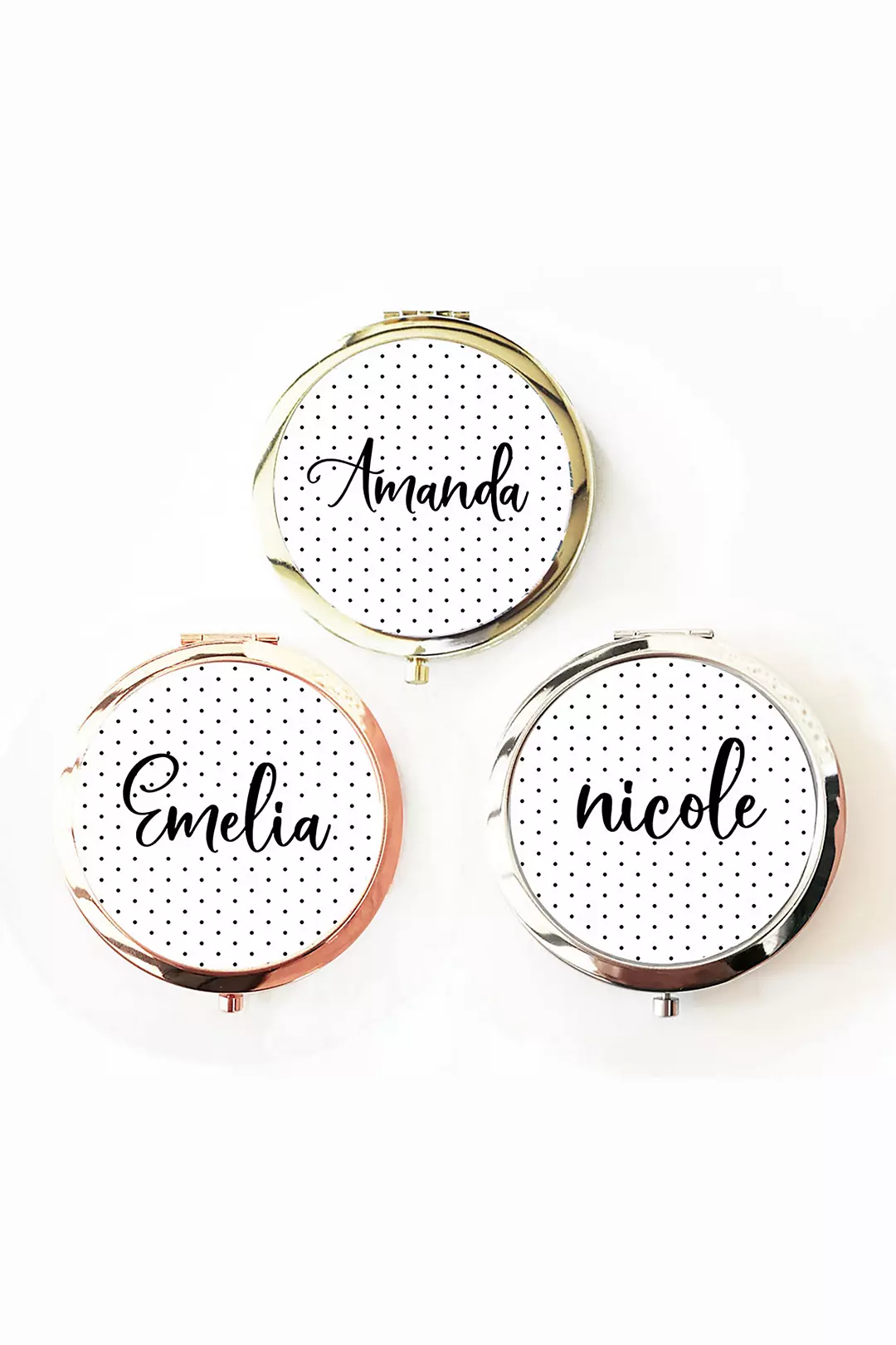 Personalized Polka Dot Compact Mirror Image