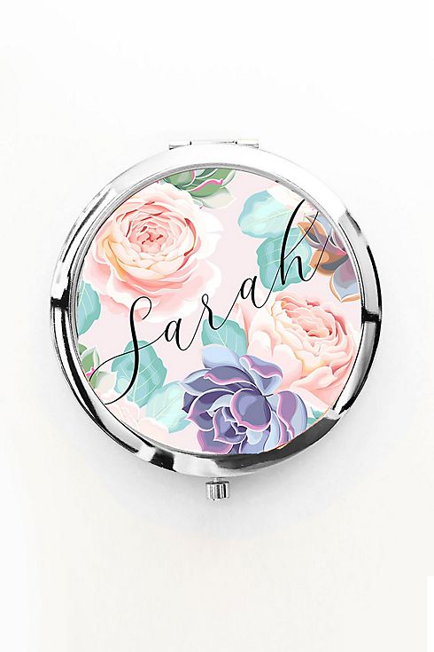 Personalized Succulent Mirror Compact Image
