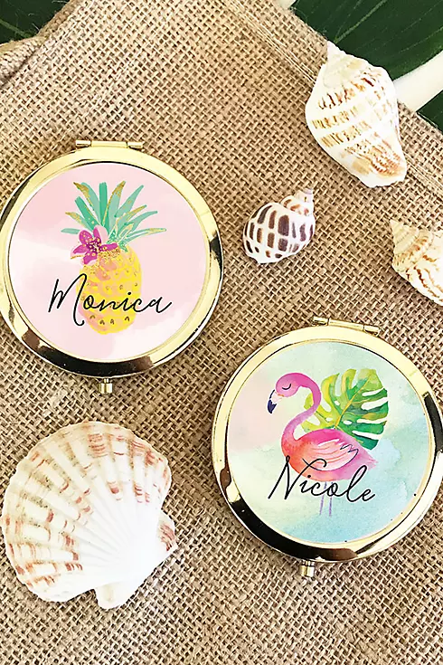 Personalized Tropical Beach Compact Mirrors Image 1