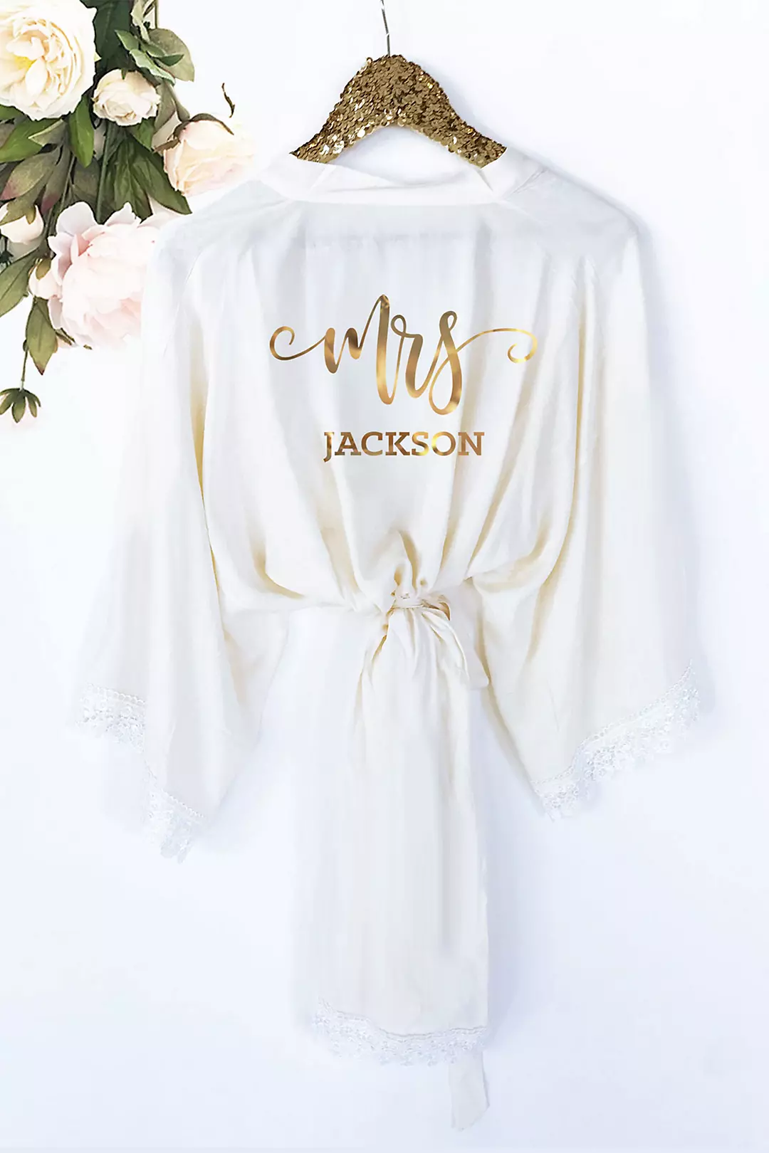 Personalized Mrs Cotton Lace Robe Image