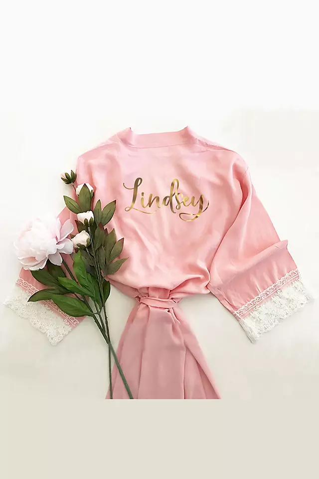 Personalized Name Cotton Lace Robes Image 2