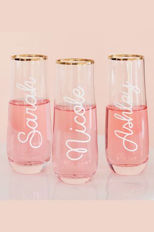 Personalized Stemless Glass Flute