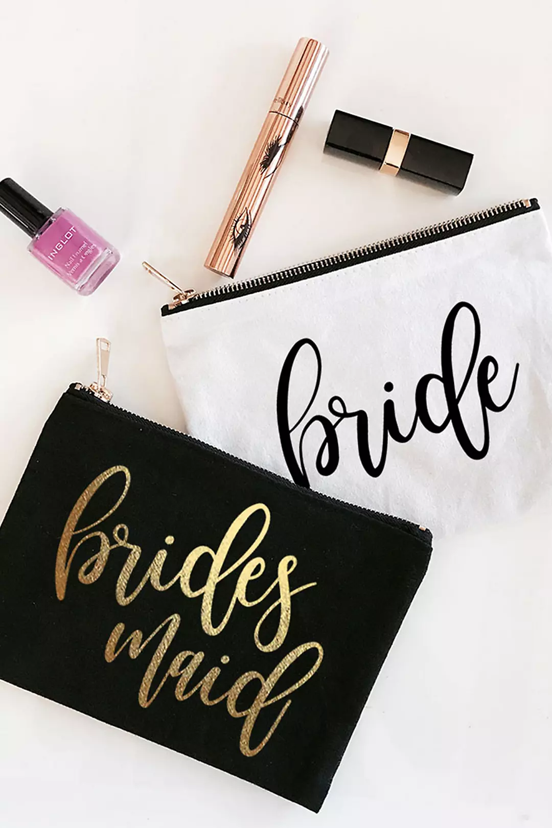 Personalized Bridal Party Canvas Cosmetic Bag Image