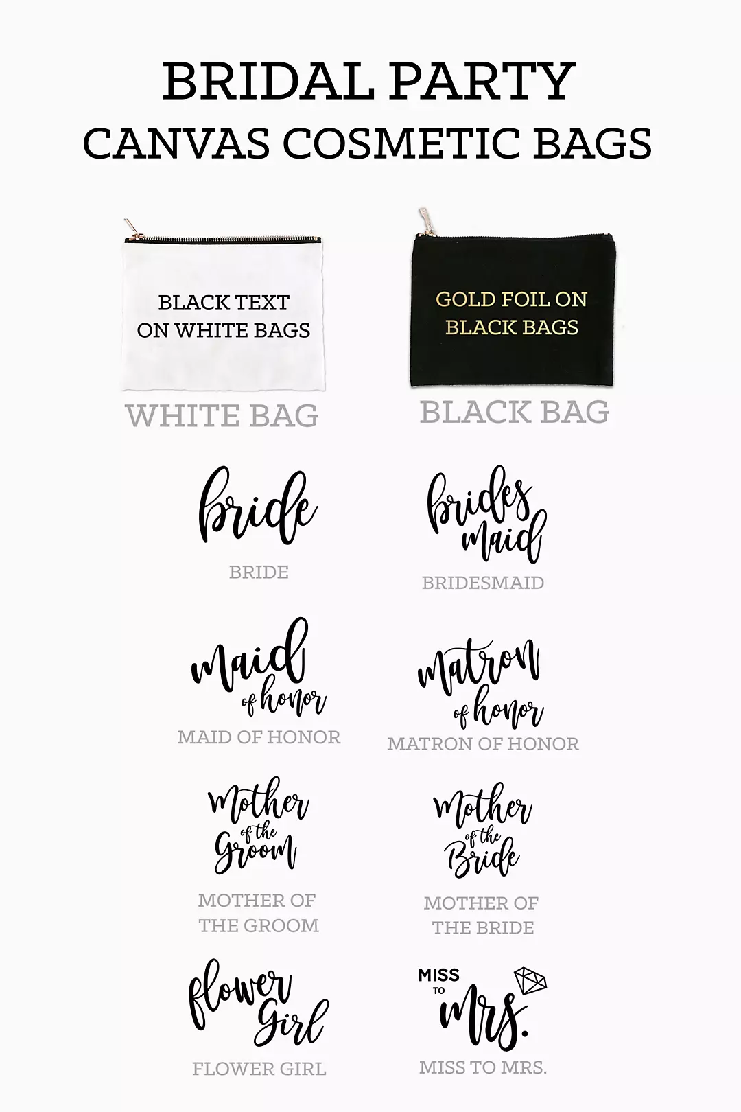 Black and Gold Brides Gift Bag Personalized Bridal Party Favors