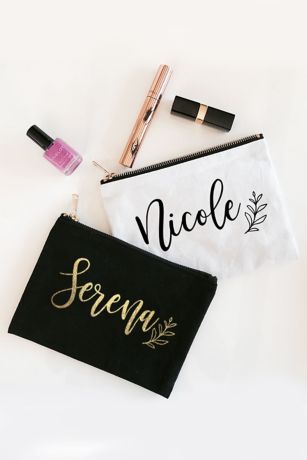 Personalized Leaf Canvas Cosmetic Bag