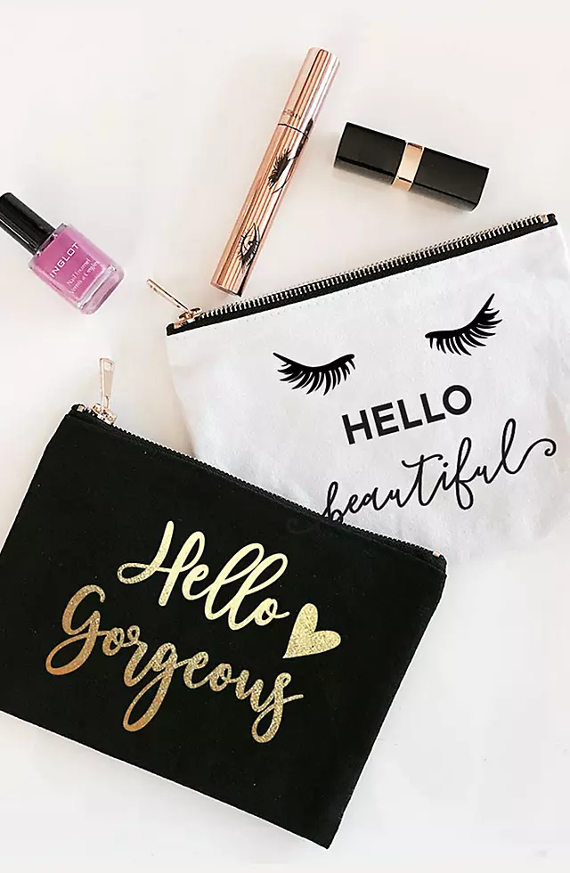 Hello Theme Canvas Cosmetic Bag Image