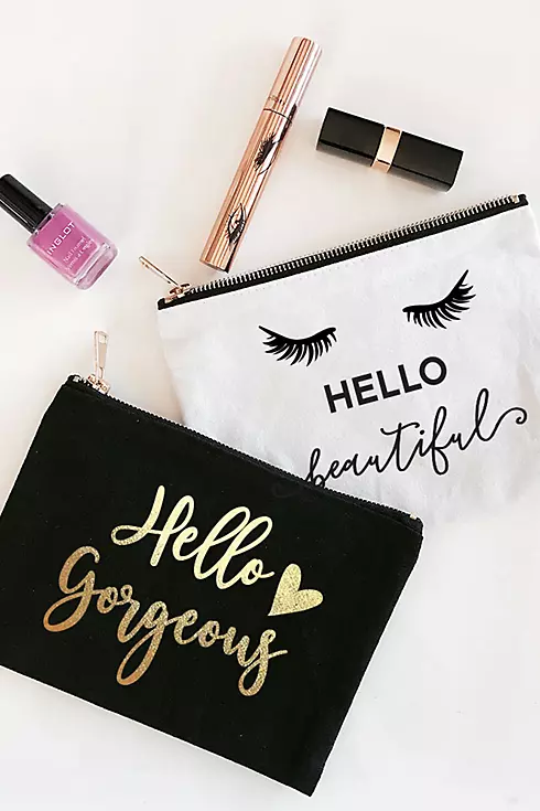 Hello Theme Canvas Cosmetic Bag Image 1