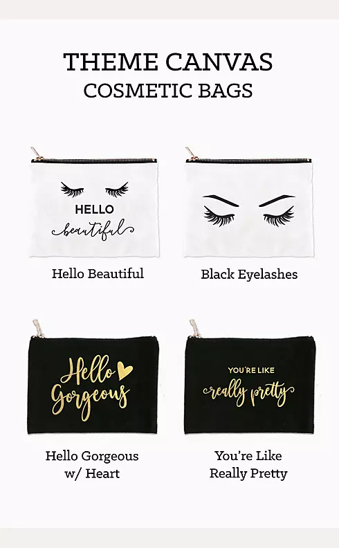 Hello Theme Canvas Cosmetic Bag Image 5