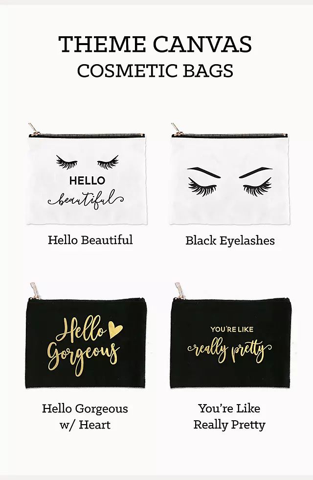 Hello Theme Canvas Cosmetic Bag Image 5