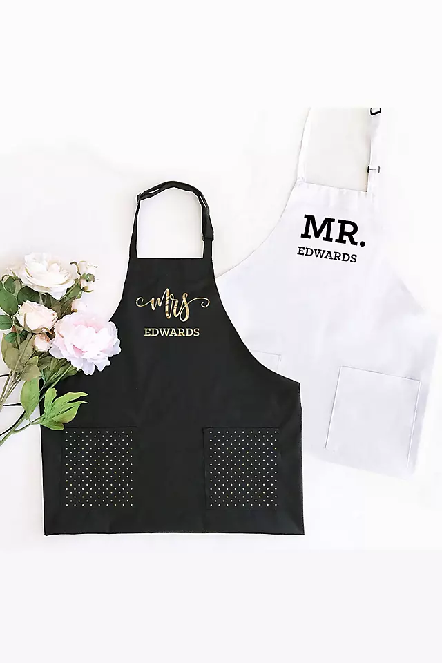 Personalized Mr or Mrs Apron Image