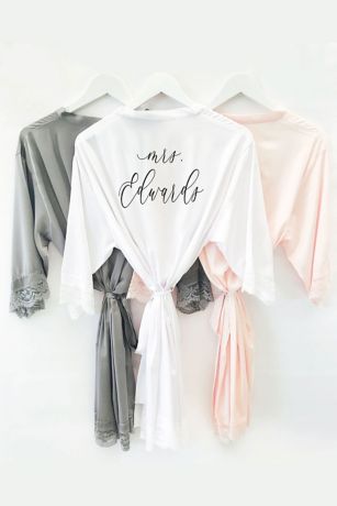 Personalized Satin and Lace Robe