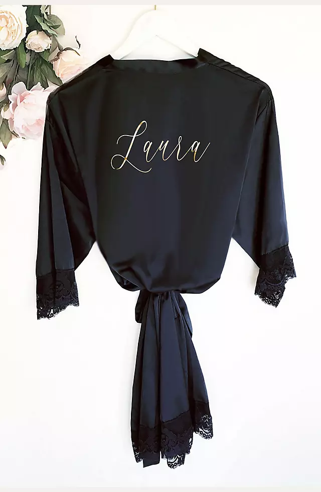 Personalized Satin and Lace Robe Image 4
