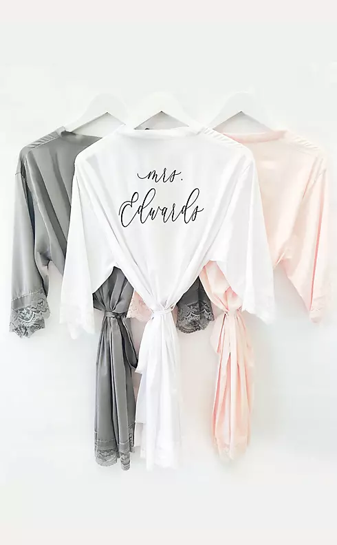 Personalized Satin and Lace Robe Image 1