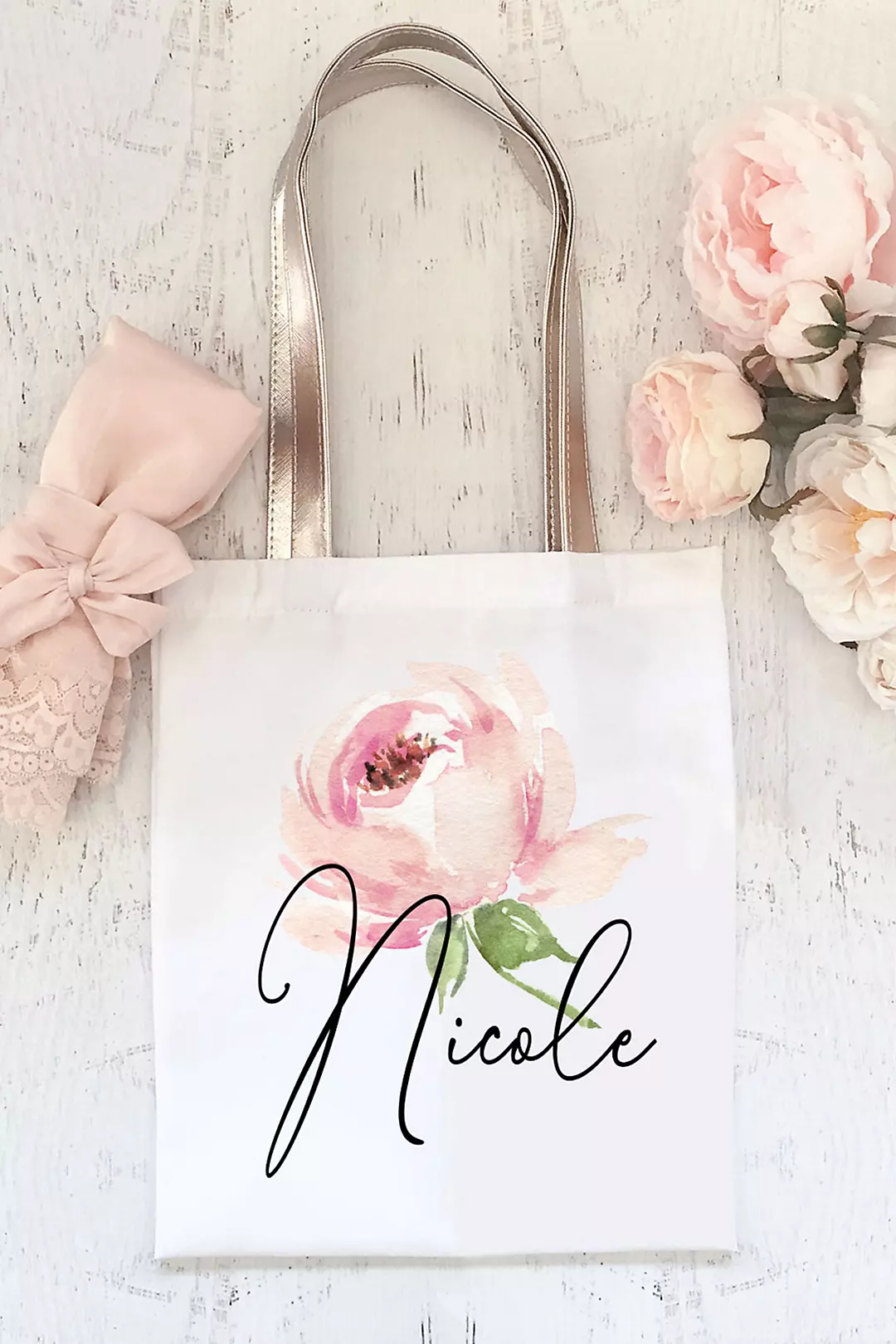 Personalized Spring Rose Tote Image
