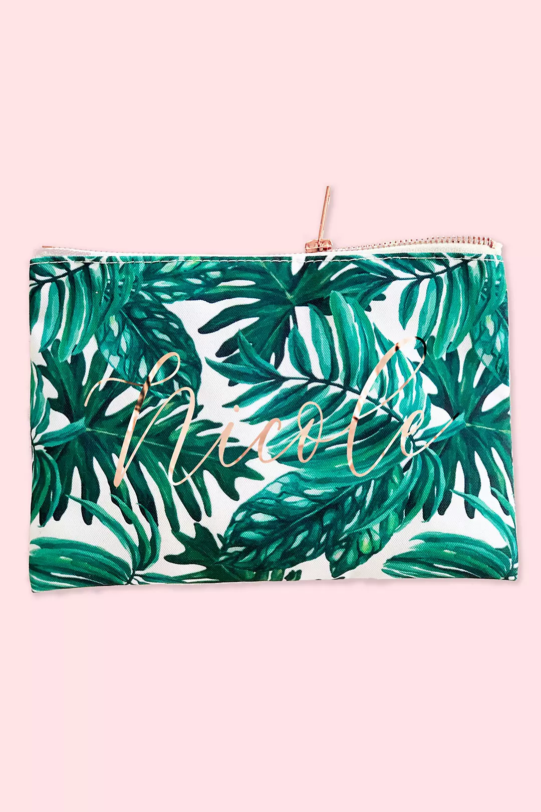 Personalized Palm Leaf Cosmetic Bag Image