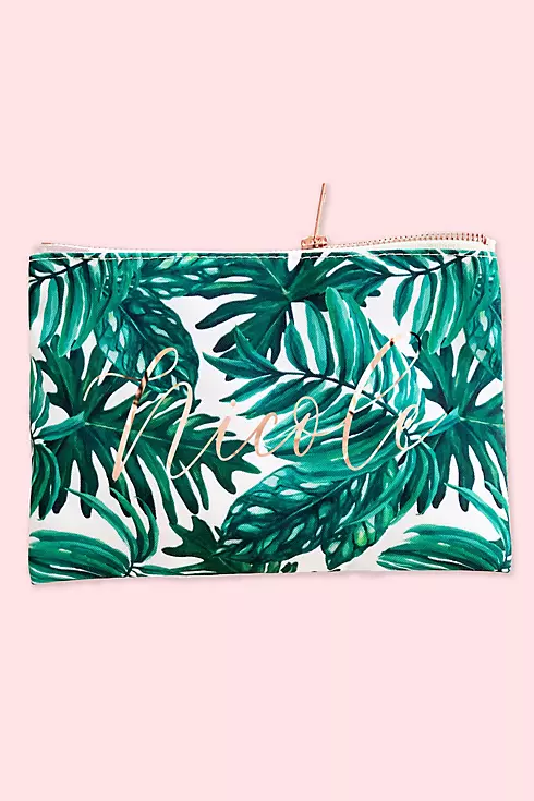 Personalized Palm Leaf Cosmetic Bag Image 1