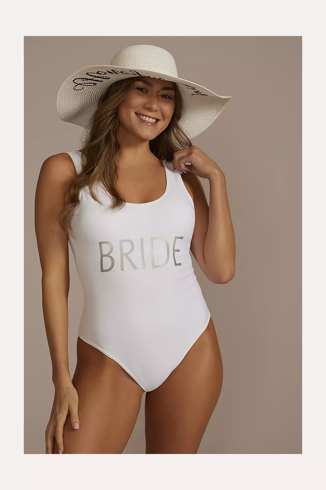 Iridescent Bride One-Piece Bathing Suit Image