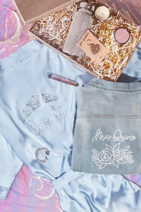 Floral and Script Personalized Jean Jacket Image 3