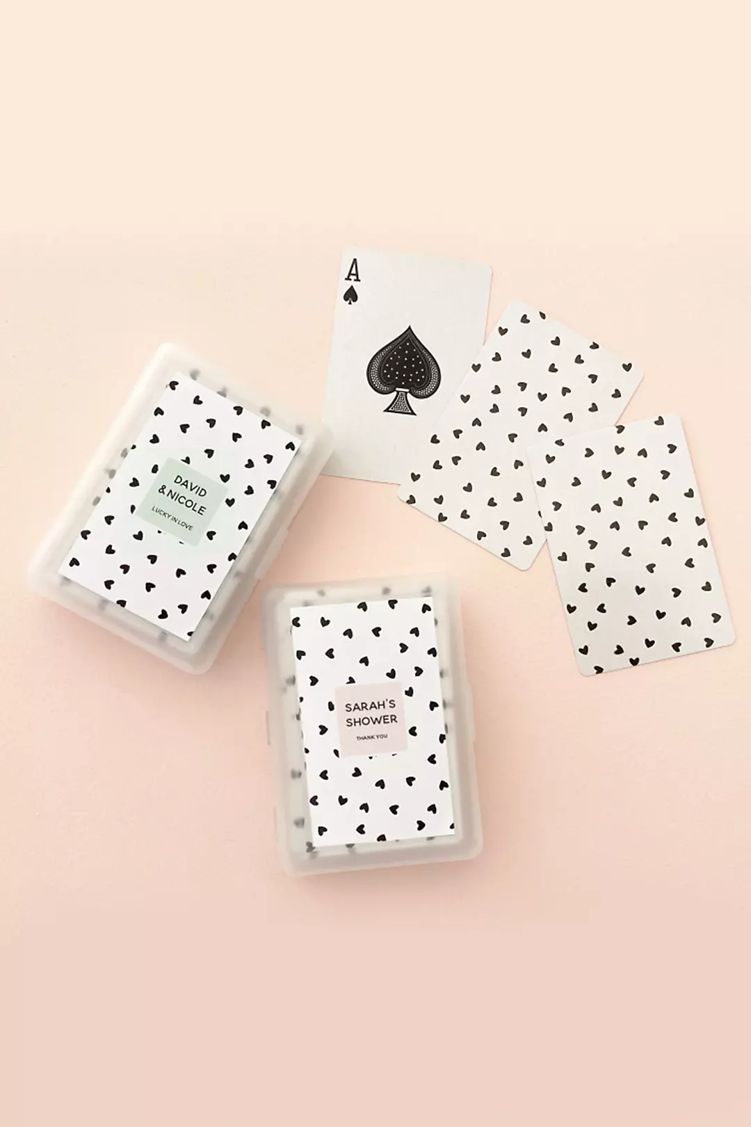 Confetti Heart Personalized Playing Cards Image