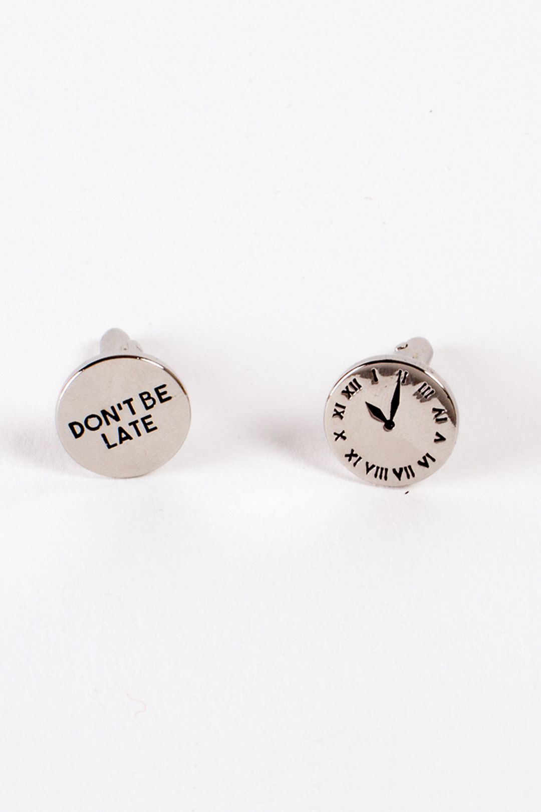 Don't Be Late Stainless Steel Cufflinks Image 1
