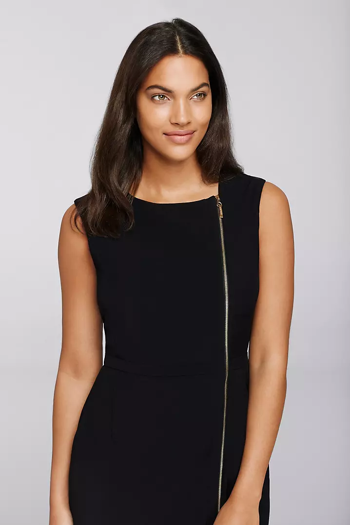 slim fit dress slacks Kelsey Black Long Sleeved Midi Dress – Honor Gold main image 0