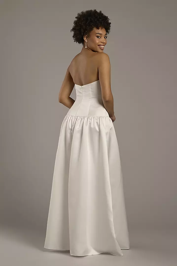 drop waist white dress Princesa Lace Maxi - S Size - Women's Dresses Featuring a straight neckline and contouring princess seams Mary Strapless Drop Waist Maxi