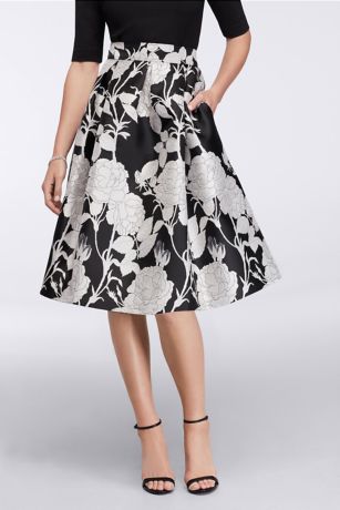 Midi Full Jacquard Skirt with Box Pleats David s Bridal